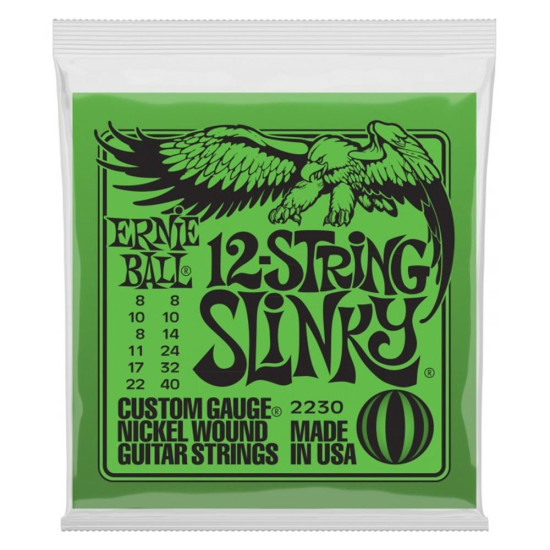 Ernie Ball 2230 Nickel Wound 8-40 12-húros very light szett Ernie Ball 2230 Nickel Wound 8-40 12-húros very light szett