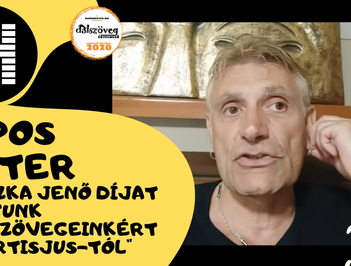 SIPOS PÉTER: Huszka Jenő díjat kaptunk dalszövegeinkért az Artisjustól